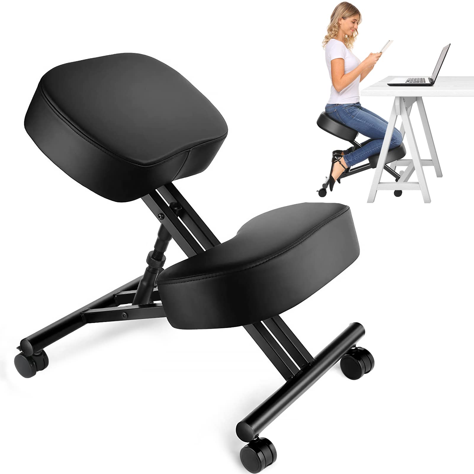 Home Improvements - Sedia Ergonomica Inclinabile per Ufficio, Sgabello