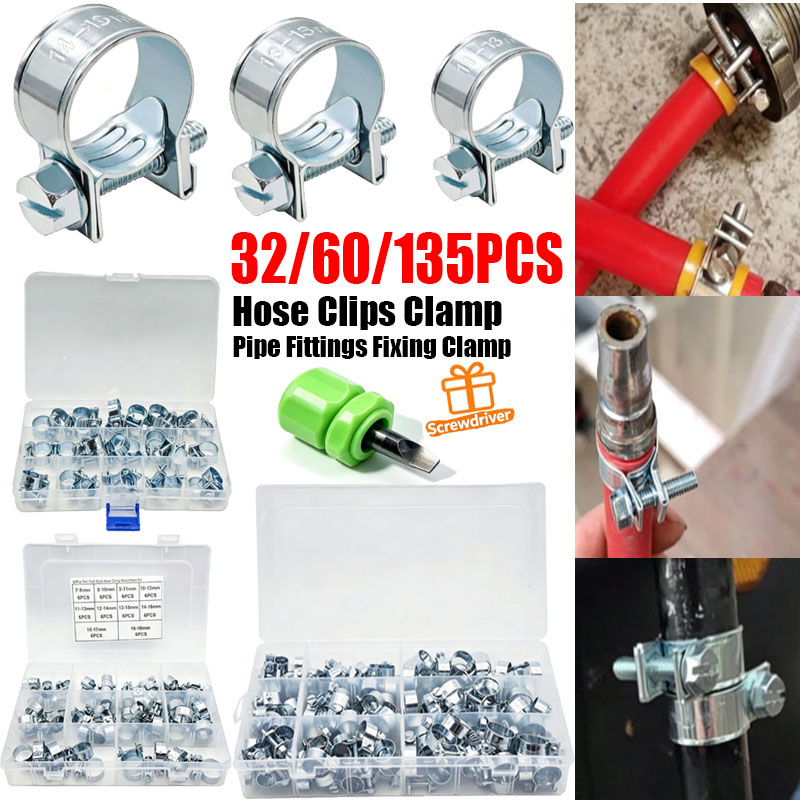 Hose Clamp Assorted - 32/60/135 Pezzi Kit Assortito di Mini
