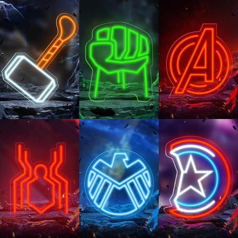 Home Improvement Game - Luce al Neon dei Supereroi Marvel