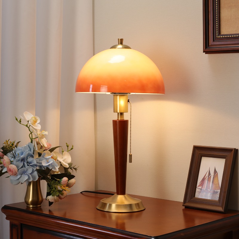 Wood Stain Brush - Lampade da scrivania in legno vintage
