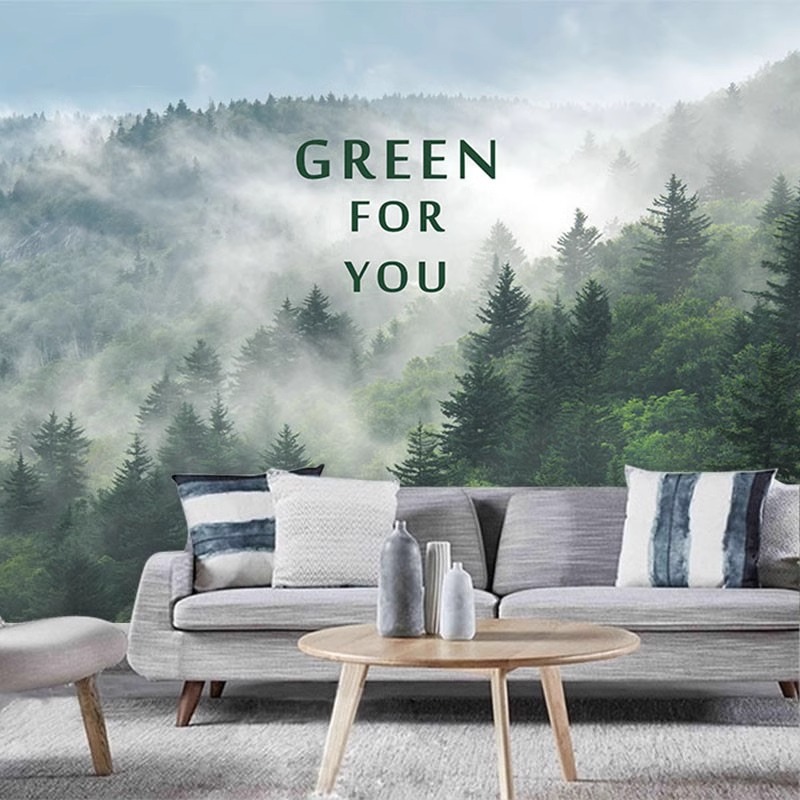 Tv Home Improvement - Murale personalizzato Foresta nebbiosa Carta da