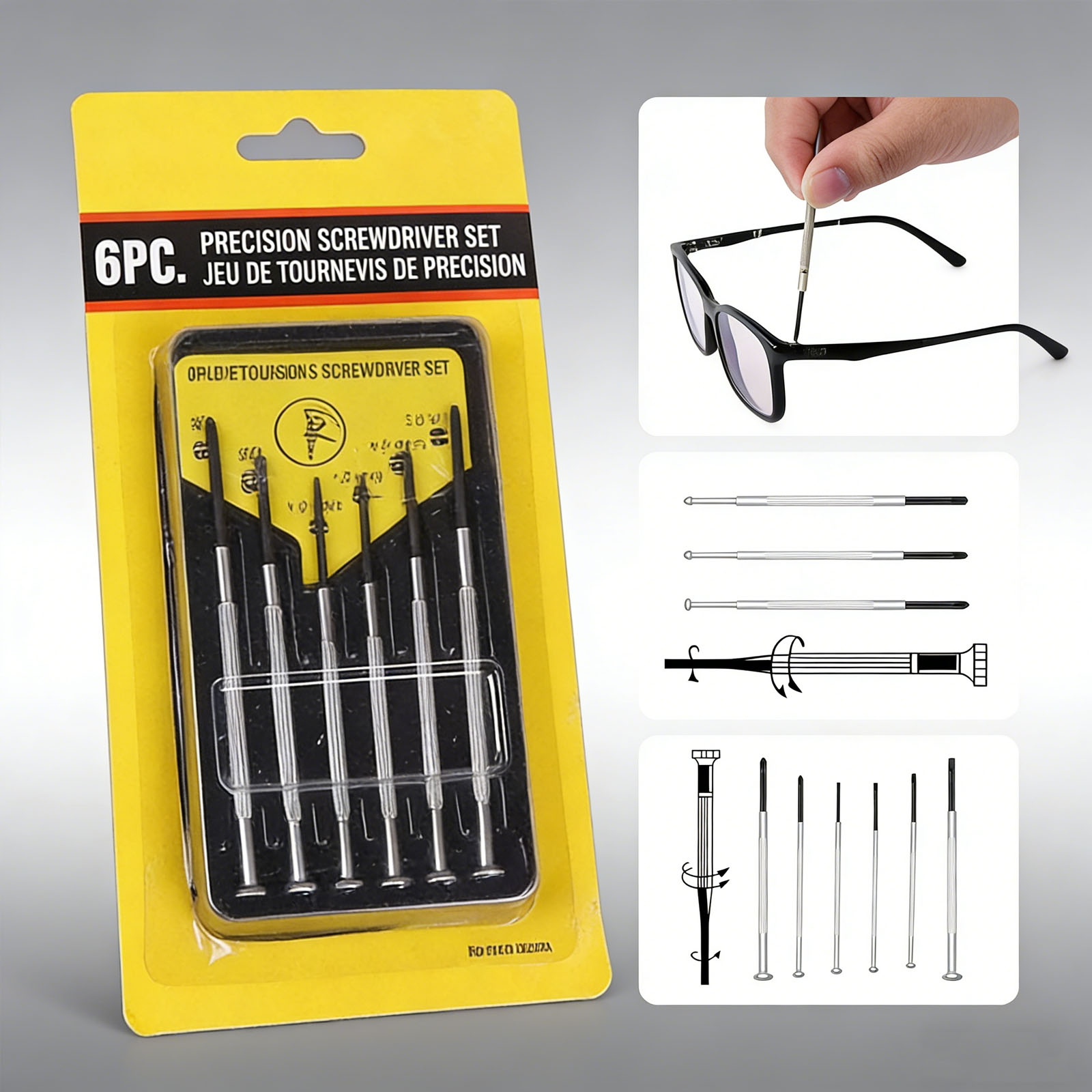 Screwdriver Set Precision - Set di 6 cacciaviti, accessori per