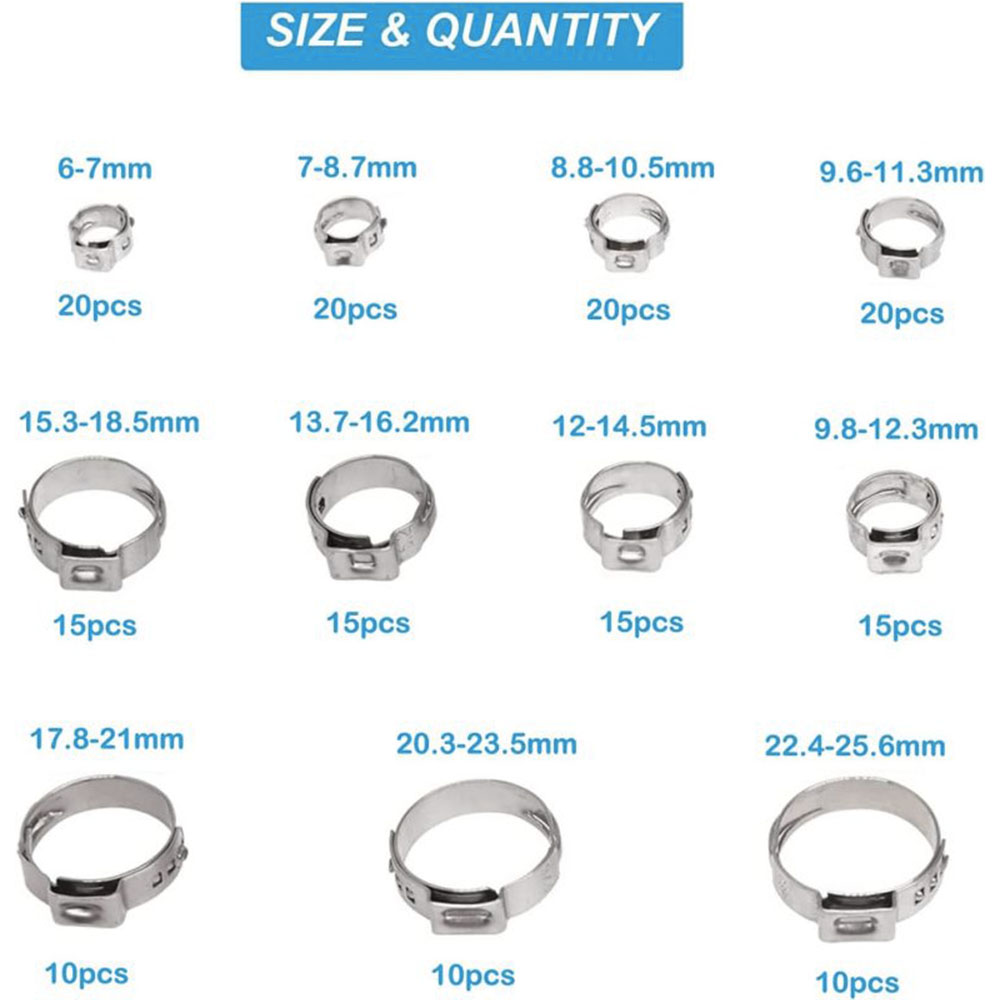 Kit Assortito di 170 Morsetti  - Hose Clamp Assorted recensione e prezzo